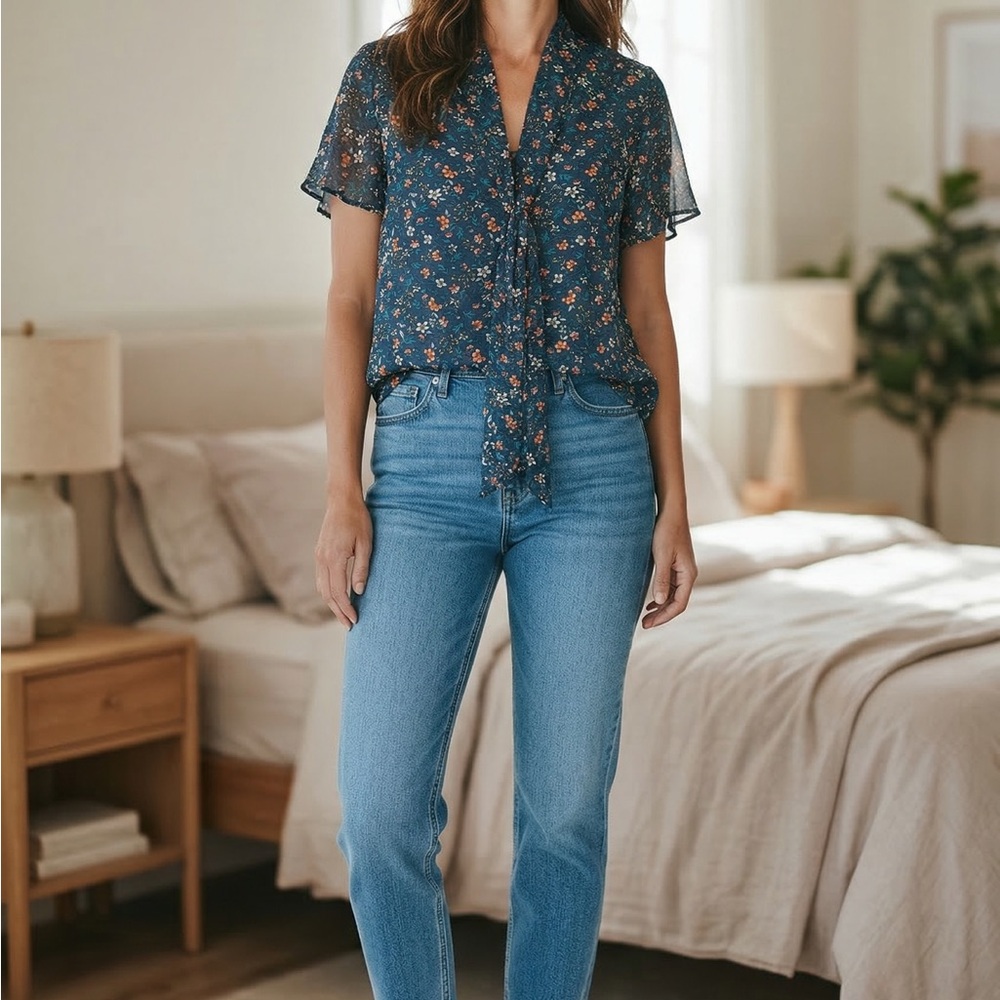 Lily White Classic Straight-Leg Jeans in Light Blue